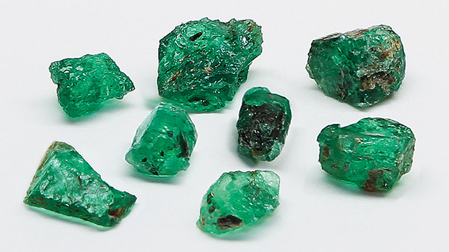 Emerald Fragments and Crystals