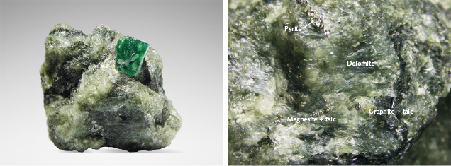 Swat emerald crystal in matrix