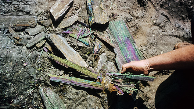 Rainbow hematite from Brazil’s Andrade mine.
