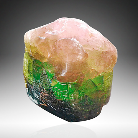 Particolor tourmaline crystal from Luc Yen, Vietnam