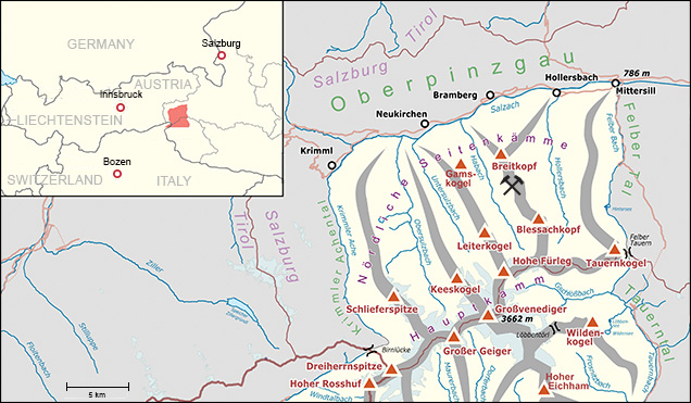 Map of the Habachtal region