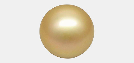 Undrilled round measuring 9.81 mm with a strong orangy yellow bodycolor assigned with pearl masters.