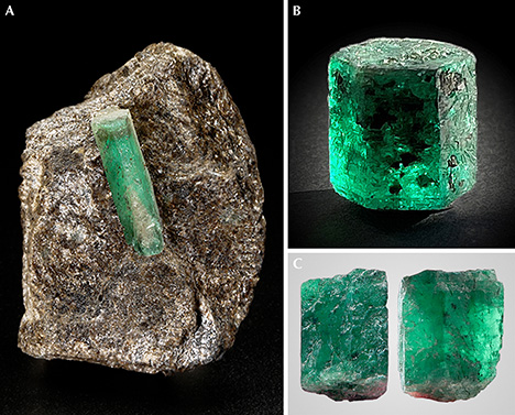 Emerald crystals from Habachtal