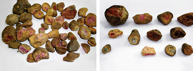 Rough corundum from Truc Lau secondary deposit