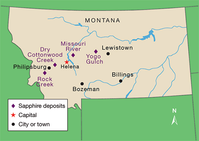 Map of Montana mining operations