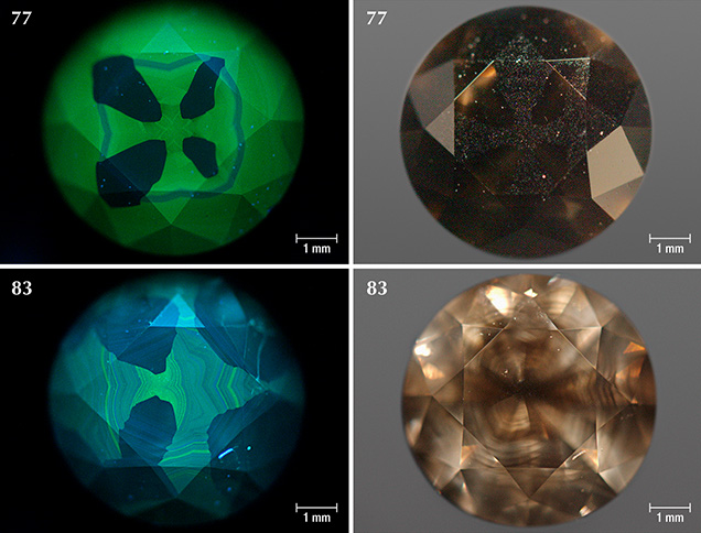 DiamondView images and photos of Marange diamonds colored exclusively by graphite micro-inclusions
