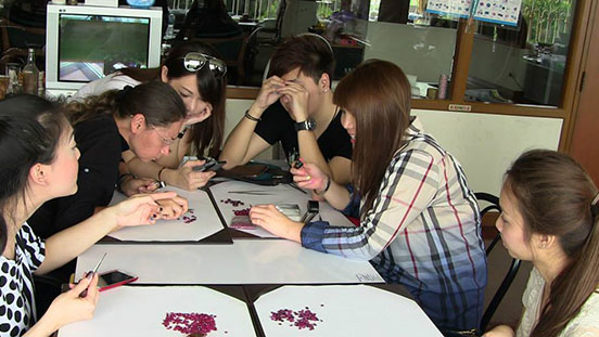 GIAの学生はルビーの原石を分析することができる。これはいつかキャリアに役立つことであろう。 これは、GIAの教育がいかに実務経験に豊富かを示す、ほんの一例である。