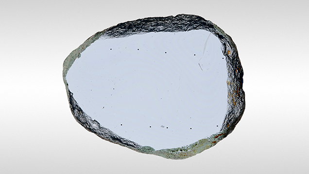 Polished Yogo sapphire wafer sample