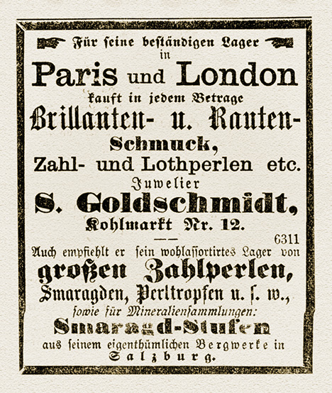 Advertisement for the S. Goldschmidt firm
