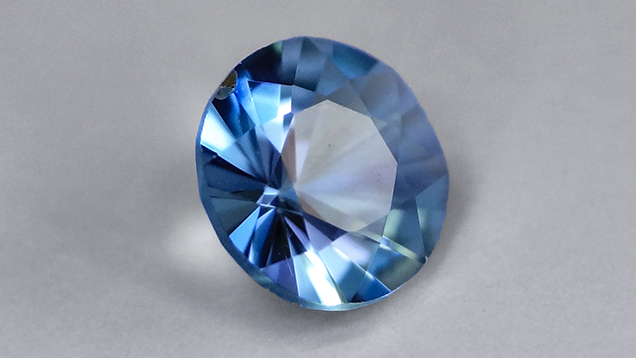 A 0.11 ct faceted grandidierite from Madagascar