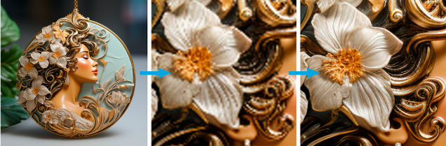 Figure 12. Images from Midjourney 5.2, before and after upscaling.