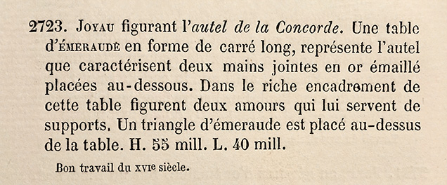 Figure 5. Description of the pendant by Anatole Chabouillet (1858), from author GR’s private library. For translation, see table 1.