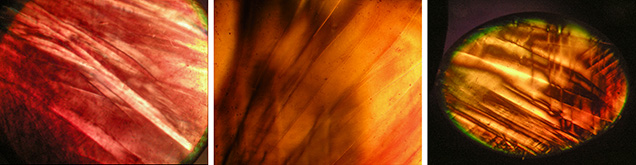 Irregular grain boundaries and Plato lines, observed in Verneuil-grown diffusion-treated synthetic star sapphire