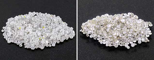 HPHT synthetic diamond melee grown in China