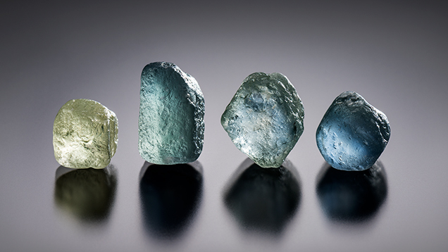 Bluish and greenish sapphires from Eldorado Bar