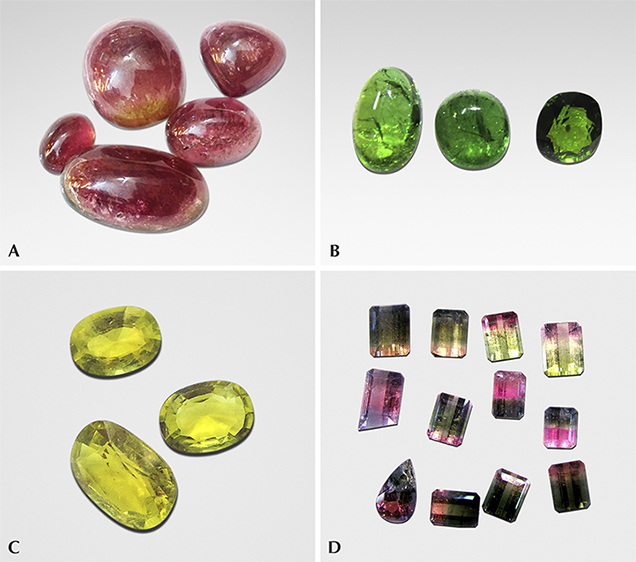 Luc Yen tourmalines in a variety of colors
