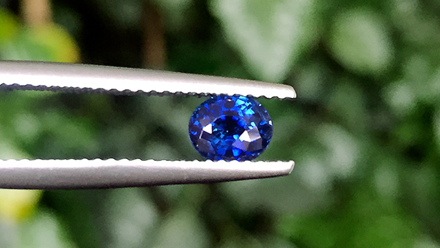 Blue sapphire from Muling, China