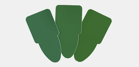 Green color confirmed with Munsell chips.