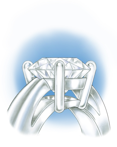 Side views of two platinum solitaires