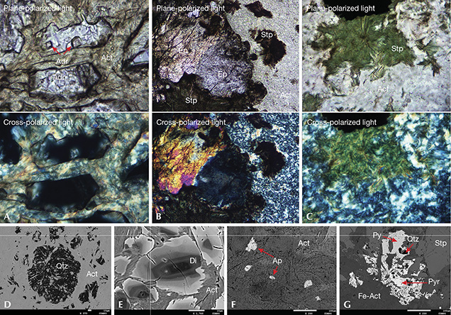 Polarized optical and BSE images of black nephrite from Guangxi