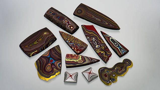Finished fordite pieces.