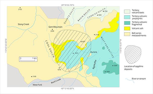 Geological sketch map of Rock Creek, Montana