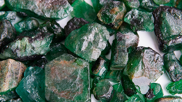 Rough Zambian emeralds acquired by Samit Emeralds
