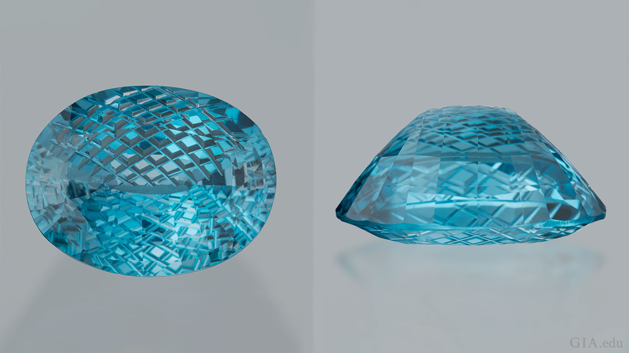 The oval blue topaz