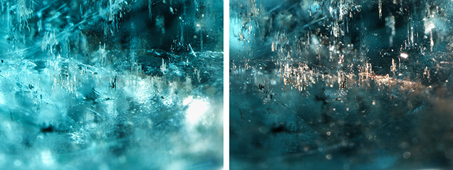 The copper inclusions display golden luster when light enters the tourmaline from a certain direction.