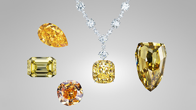 Famous yellow and orange diamonds