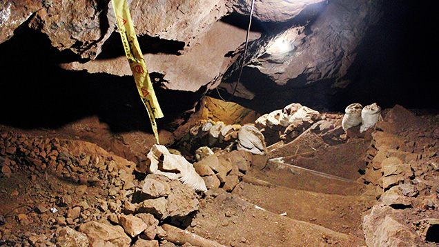 Winze path to the Chah Abdar tunnel at Neyshabur