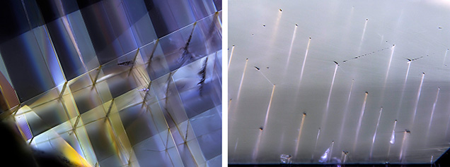 Rose channels in a color-change sapphire