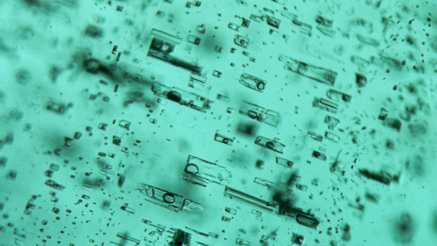 Blocky fluid inclusions in Zambian emerald