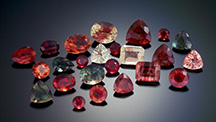 This selection of faceted gems shows the color range of Ponderosa sunstone. Photo courtesy of Desert Sun Mining Group. 