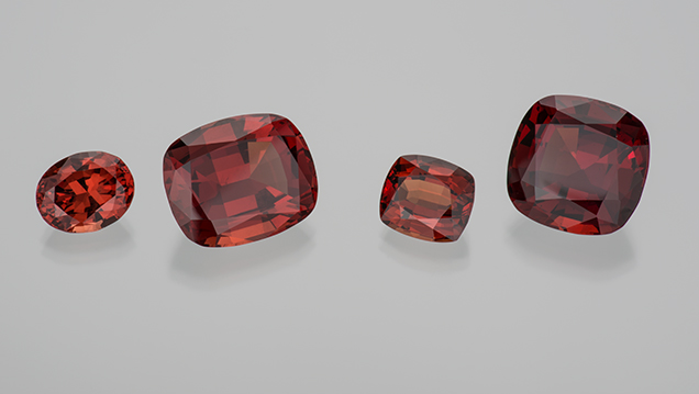 Four “ginger” garnets