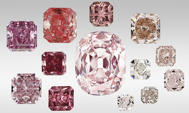 The diverse color range of pink diamonds
