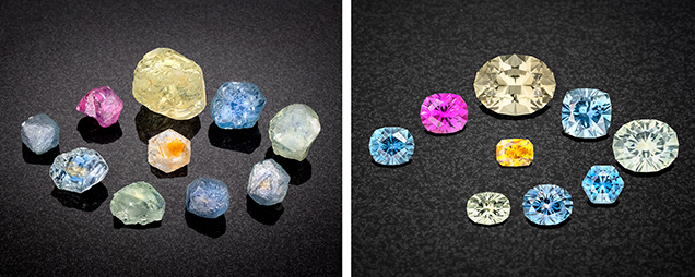 a group of colorful rocks