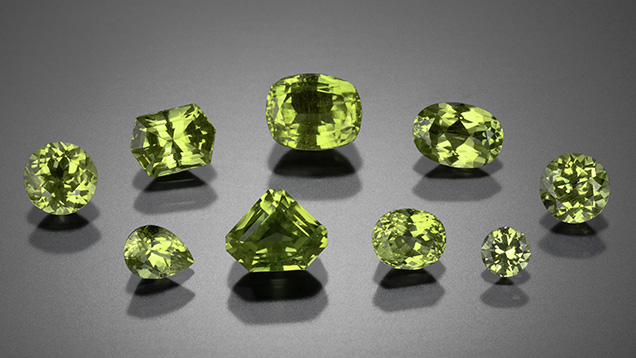 Pallasitic peridot from the Jepara meteorite.