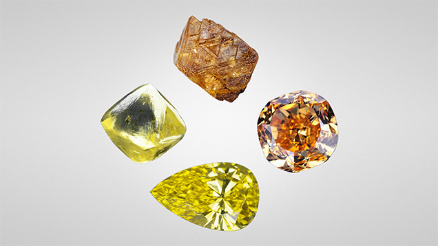 Yellow and orange diamonds