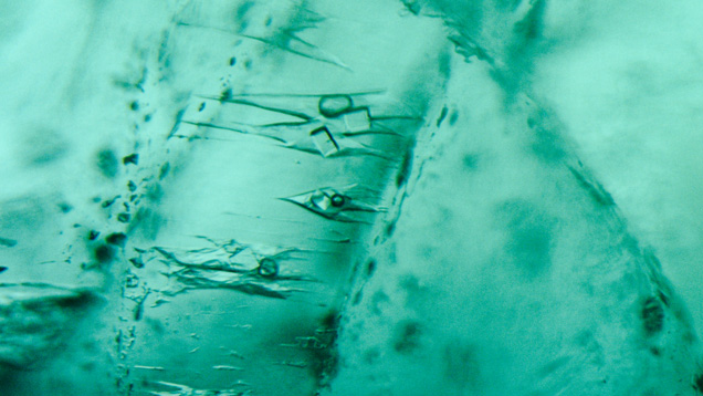 Jagged inclusions in Colombian emerald