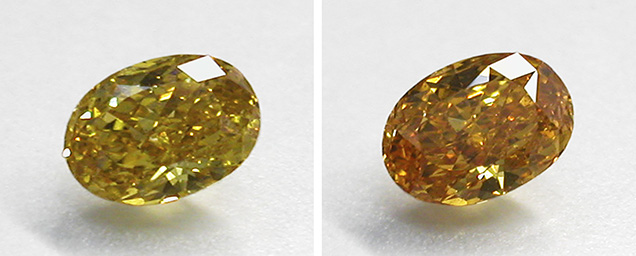 Temporary color change in diamond colored by 480 nm band