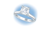 Setting a Princess-cut Center Stone in a Platinum Mounting with V-Prongs