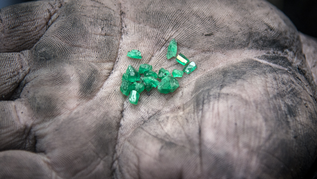 Colombian emerald crystals