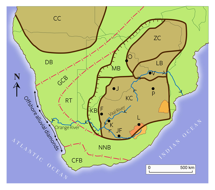 Geologic map of southern Africa