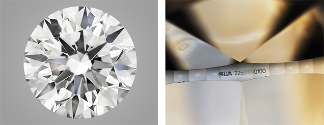 Diamond and fraudulent inscription.