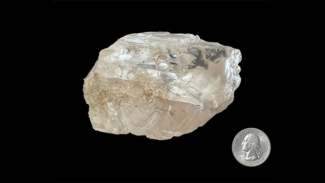 Motswedi diamond shown next to U.S. quarter