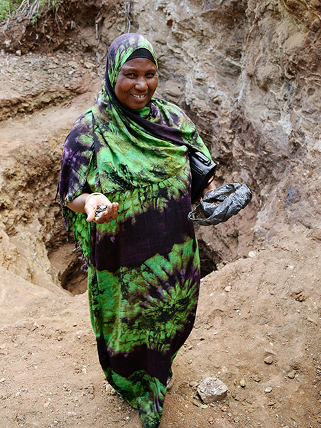 Miriam Mshana, an artisanal sapphire miner in Tanzania