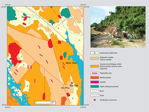 Geological map of Luc Yen, showing Bai Cat deposit.