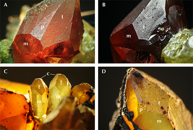 Main crystal faces of by-product synthetic zincite