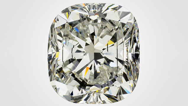 This 15.32 ct cushion modified brilliant is the largest HPHT synthetic diamond graded by GIA.